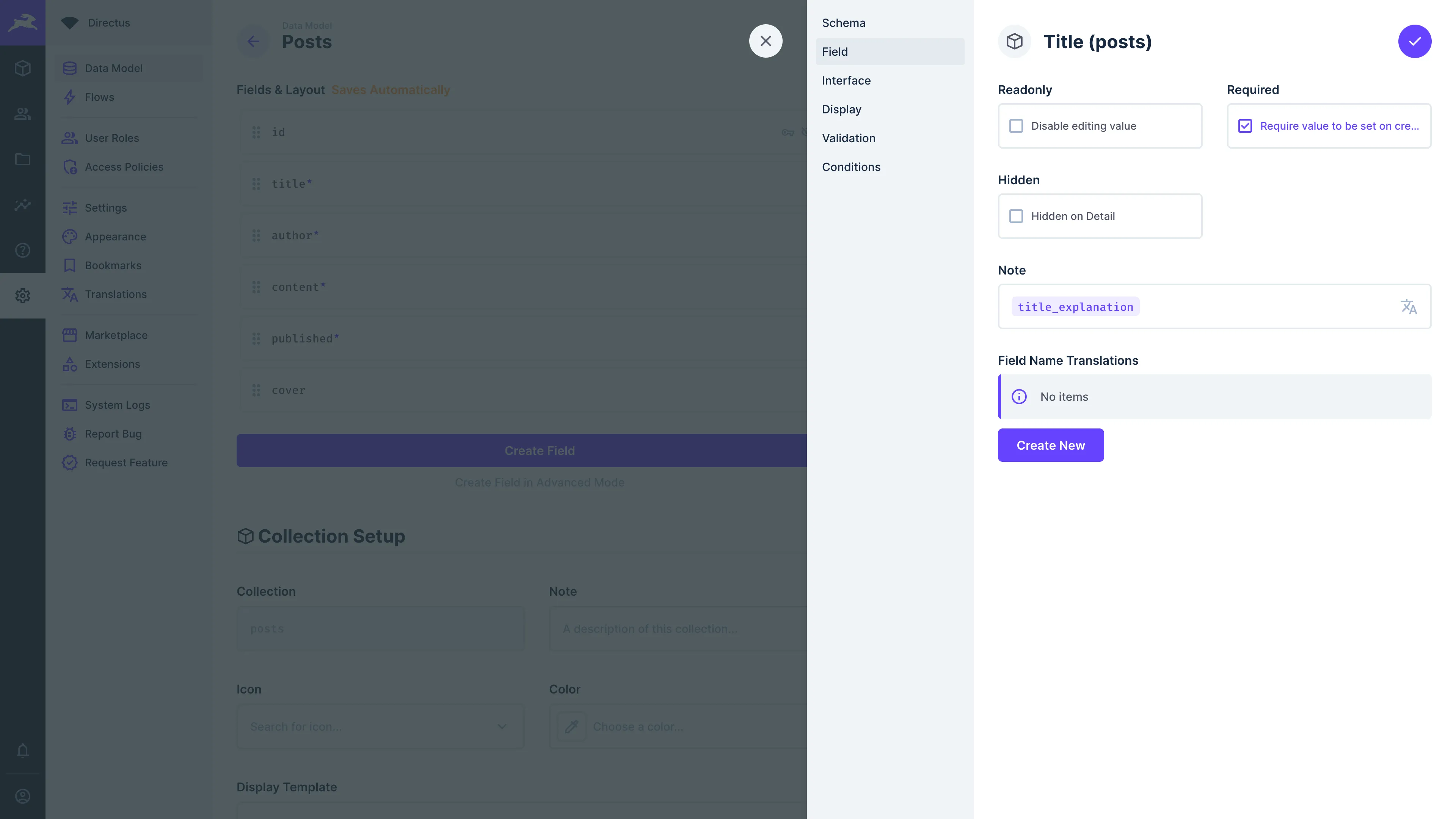 Using a translation string on a field